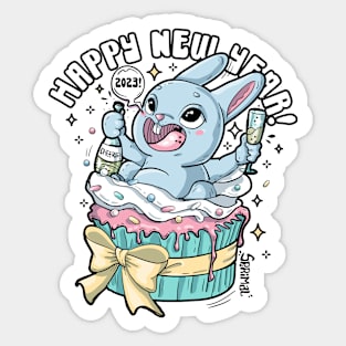 Happy New Year 2023 bunny Sticker